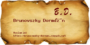 Brunovszky Dormán névjegykártya